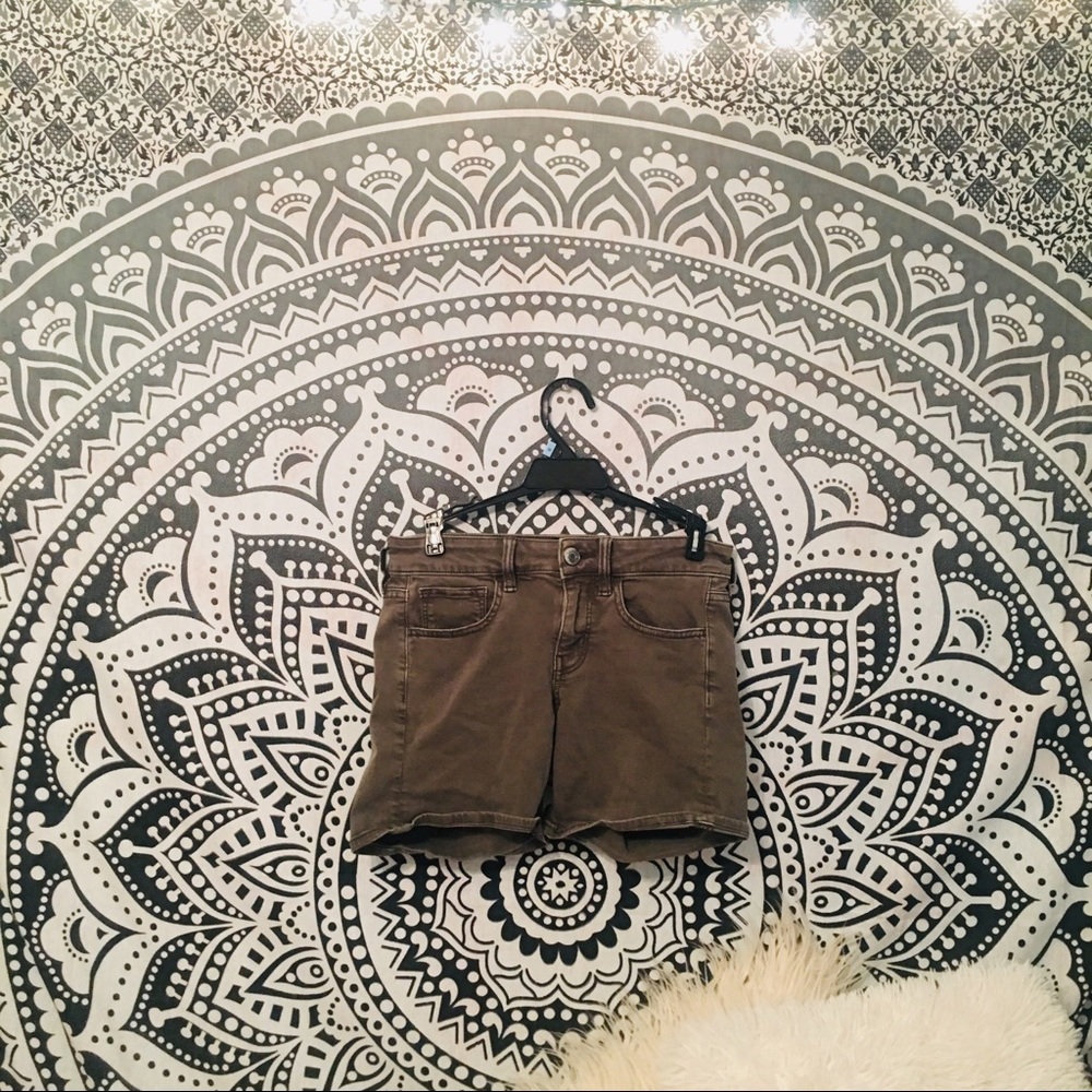 American Eagle "MIDI" Olive Green Jean Shorts